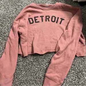Pink Ink Detroit Cropped Sweatshirt